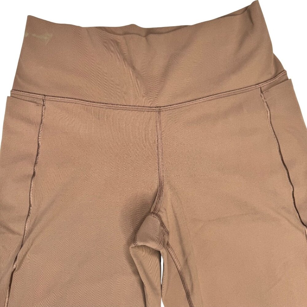 Athleta 533441 Transcend Stash Crop Straight Leg Pant L Tan Nylon Spandex Blend - Picture 7 of 16